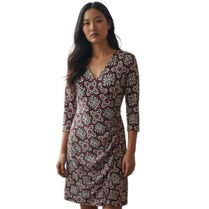Navy Floral Wrap Dress by Tracy Negoshian